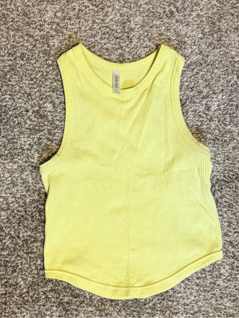 A New Day Yellow Ribbed High-Neck Tank Top
